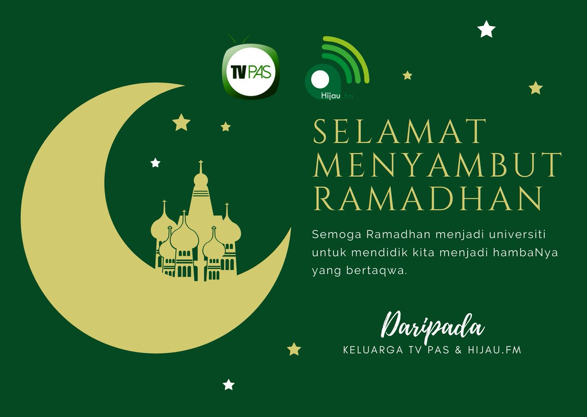 TVPASpusat's tweet photo. Selamat Menyambut Ramadhan yang Mulia dengan cara yang istimewa pada tahun ini!
#RamadhanPKP
#tvpas
#hijaufm https://t.co/9POAtsh2xa