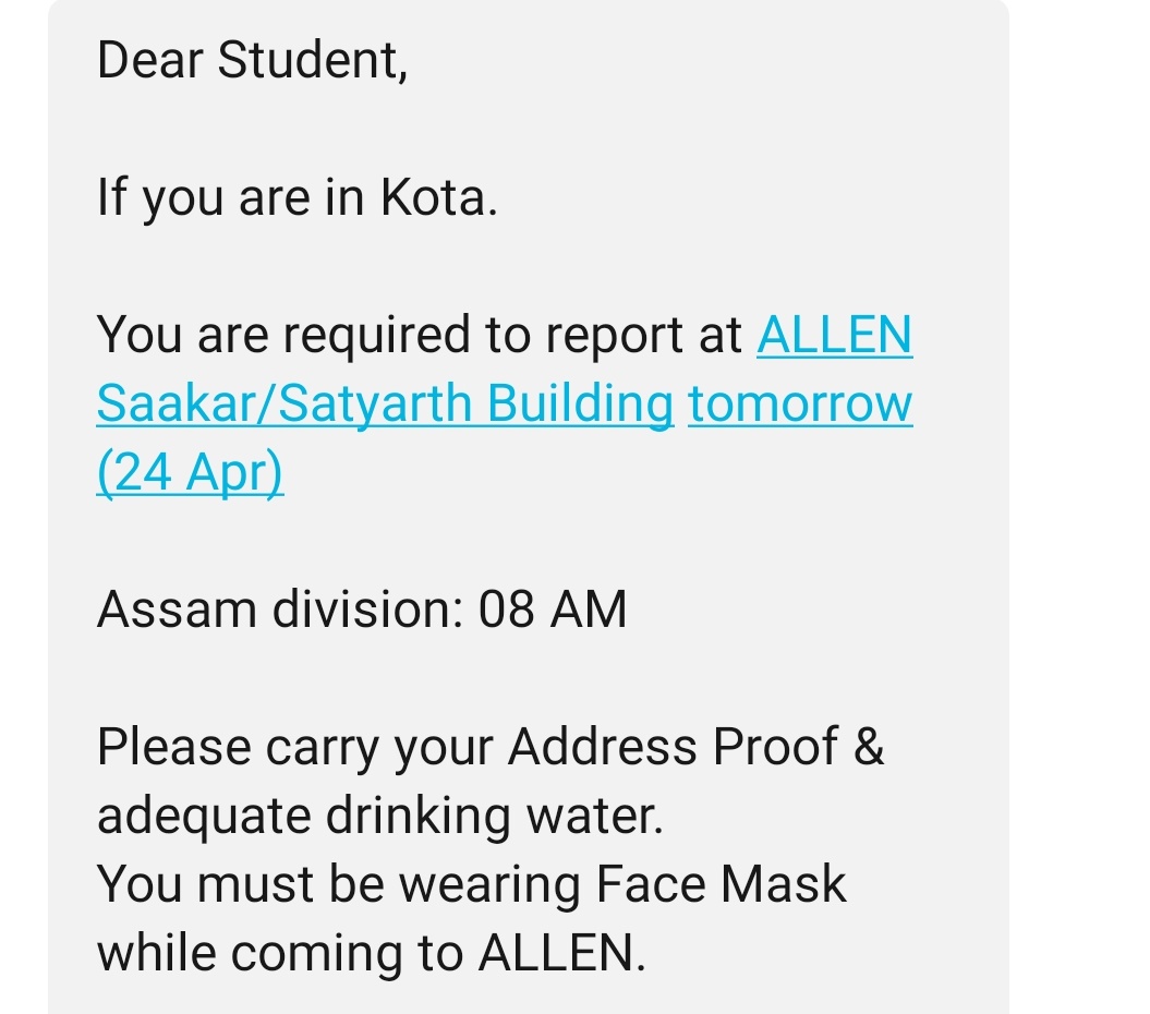 AAnurag2001's tweet photo. @MamataOfficial this is too much. Even Assam is accepting students. They're not giving logistics excuses like you. Why aren't you people letting us go back home?? Shame #HelpKotaStudents #sendUshomeback #AmraBariJeteChai #DidiKeBolo #kotastudents #NDTV @abpanandatv @aajtak https://t.co/sZE05omLES