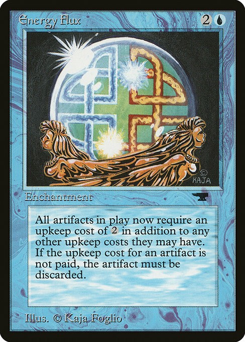 Speaking of old blue cards you've never looked at before...particularly in  GUx decks that can ramp in other ways (hello, Tuvasa), Energy Flux will  turn all mana rocks from ramp to liability.