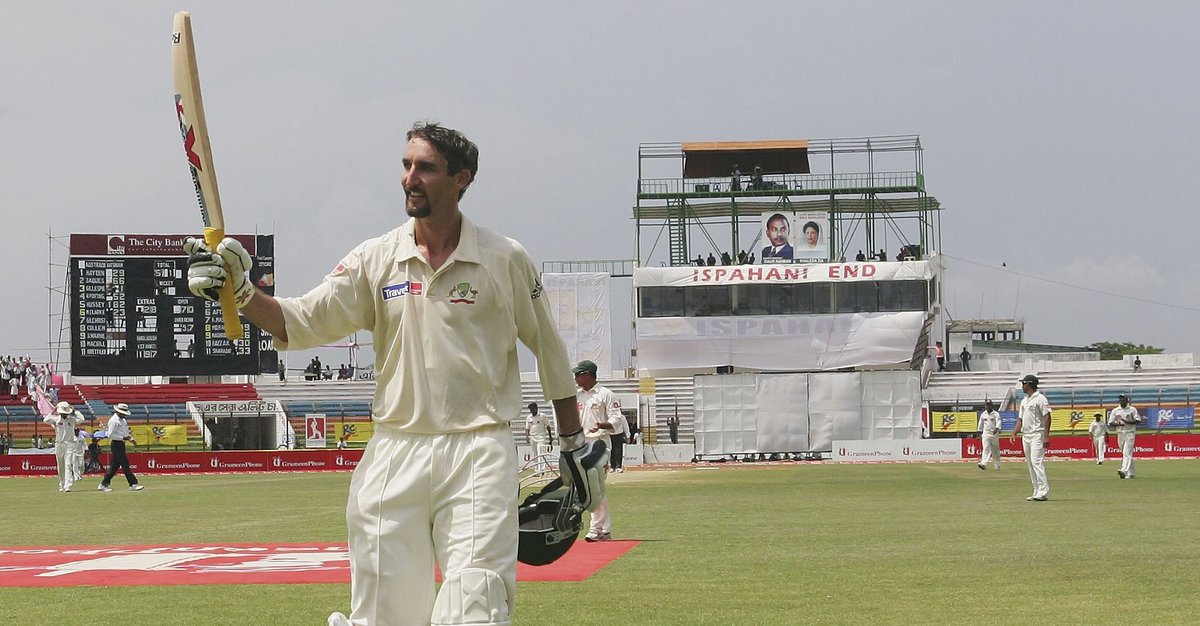 After Australia lost an early wicket against Bangladesh, Jason Gillespie was sent in to see out the day.He not only scored his first Test century, he went on to hit a double hundred.The highest score by a nightwatchman in international cricket.Simply sensational.