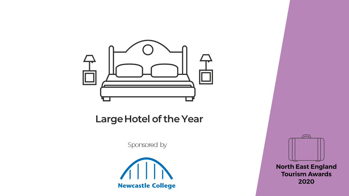 TourismAwardsNE's tweet photo. The next announcement is the Large Hotel of the Year Award, sponsored by @NCLCollege. Winners are HIGHLY COMMENDED @DoxfordHall BRONZE @TheVermontHotel SILVER @Ramside_Hall and GOLD @matfenhall #NEETA2020 https://t.co/4yW2ZdEDIc