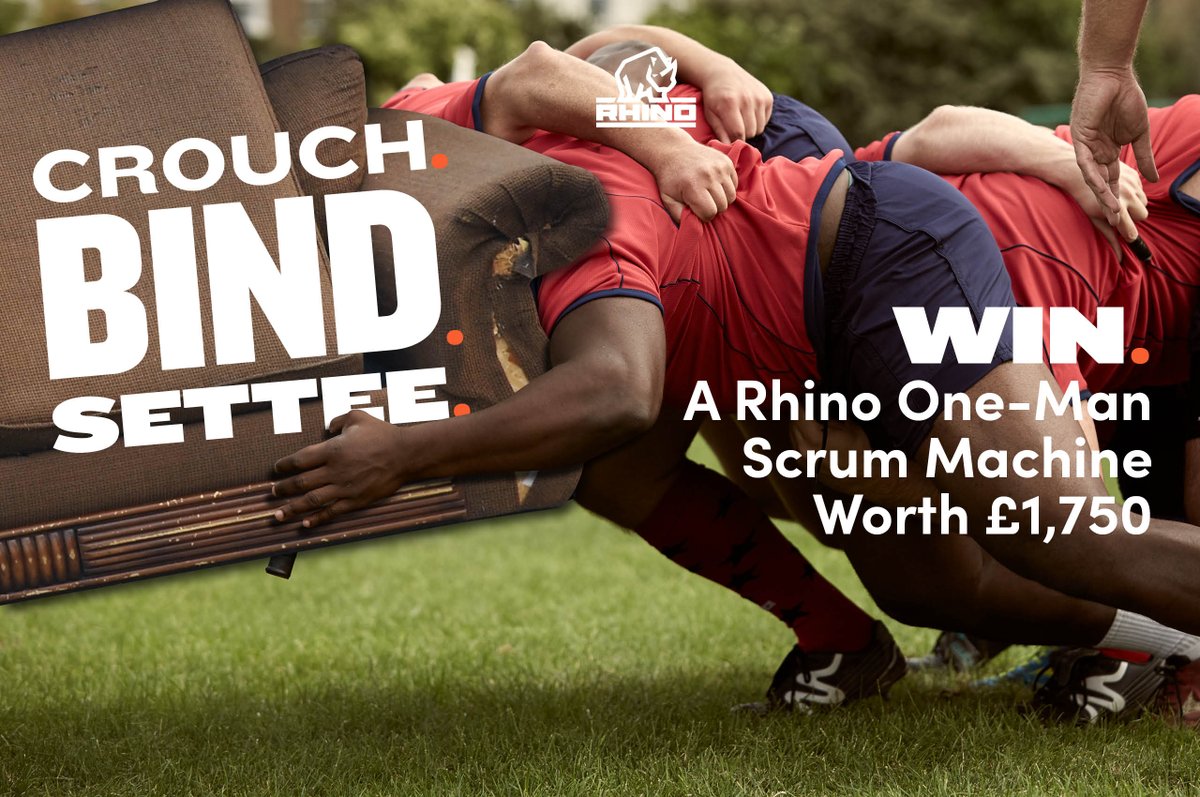 Rhino_Sport's tweet photo. WIN a Rhino One-Man Scrum Machine worth £1,750 + a year's supply of stash!

How to enter...

1. Post a video of you keeping your rugby skills sharp at home
2. Tag and mention Rhino
3. Include the hashtags #CrouchBindSettee &amp; #RhinoSport

Full details ▶️https://t.co/FjPZVqyxcA https://t.co/GTYErg6qoU