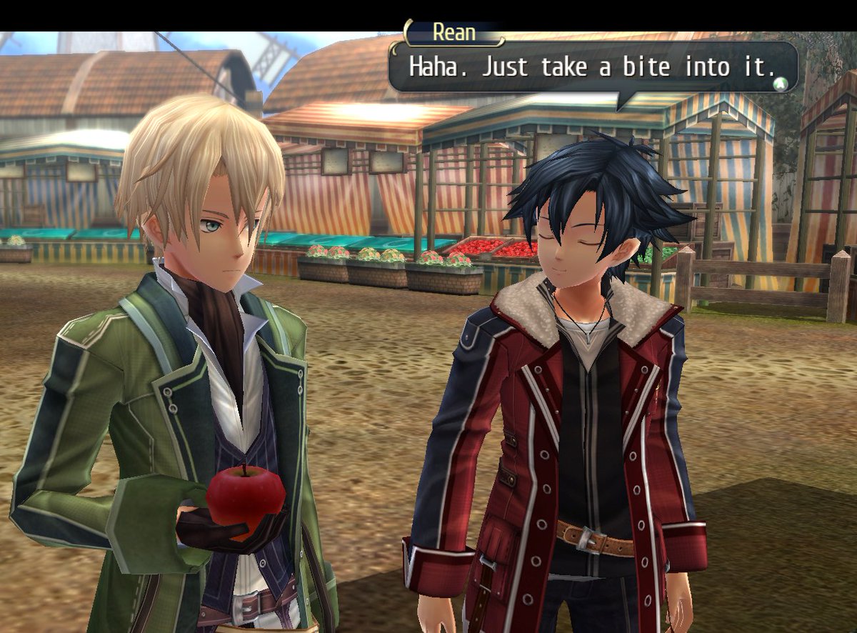 ....Jusis doesn't know how to eat an apple.AmazingAbsolutely amazing.Props to Rean being so respectful of it though he's a real bro.  #Supricoldsteel