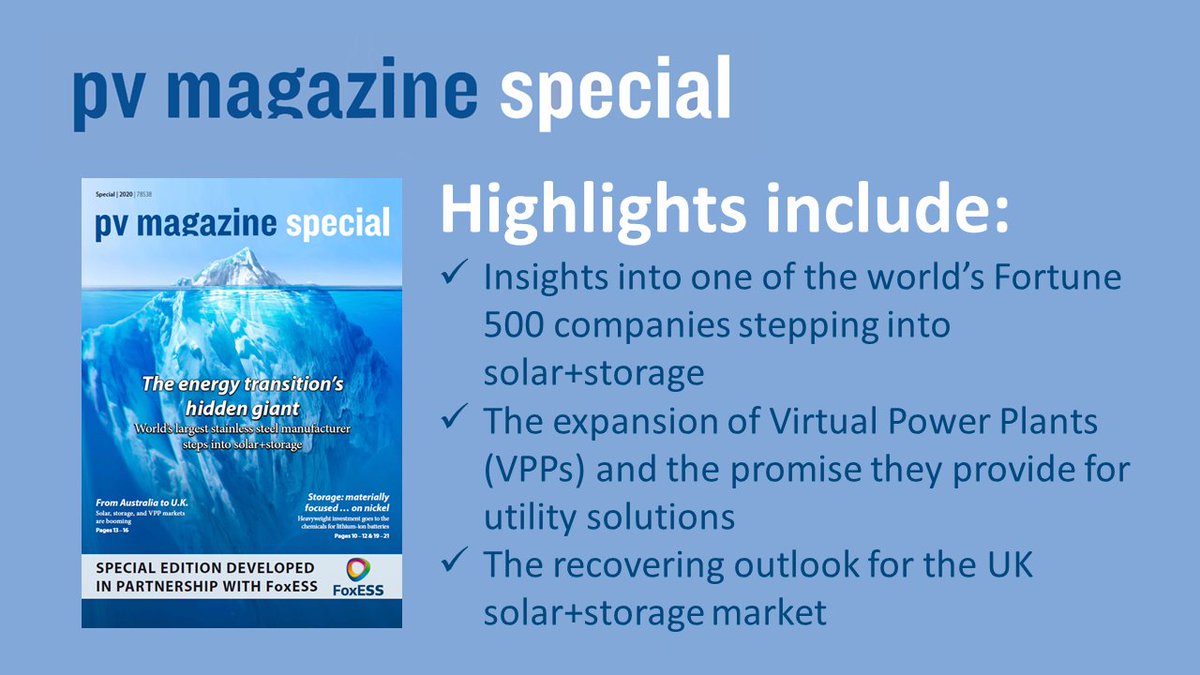 [SPECIAL EDITION]

pv magazine has partnered with new market entrant, <a href="/Fox_ESS_/">FoxESS</a> for a Special Edition surrounding the company’s #inverter and #storage solutions and valuable market insights. 

Check it out:
pv-magazine.com/the-foxess-spe…