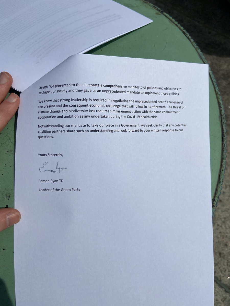 (2 of 2) Ryan says they’ll will decide on entering talks depending on what clarifications are received. Also notes with caution that discussions will distract, to some degree, from State’s Covid19 response - which he doesn’t think is being hampered by the Govt caretaker status