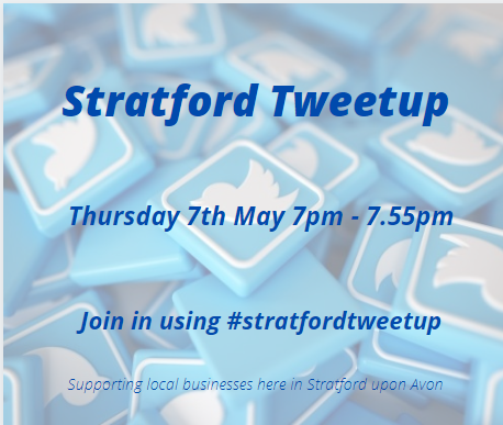 Join me for a different type of #stratfordtweetup.  Join me on Thursday 7th May.  Follow the hashtag and comment.  Let's stay connected whilst we stay safe.