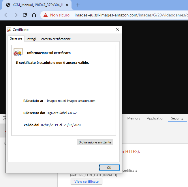 wire9000's tweet photo. Certificato scaduto su Amazon 😂#amazon #amazondown https://t.co/GN4y2IL2y8