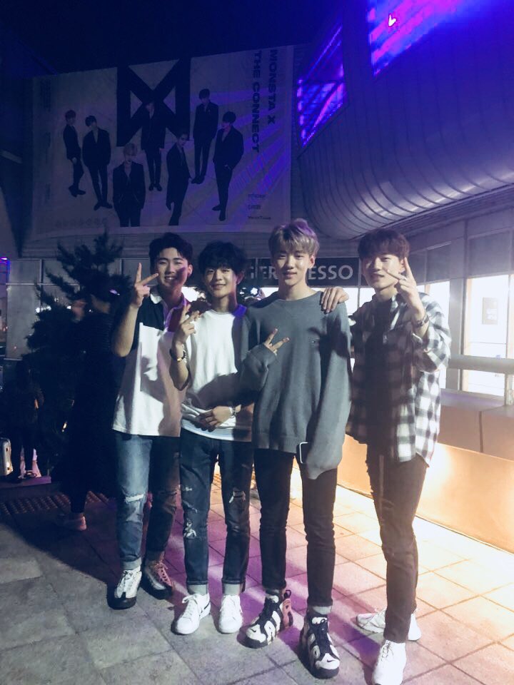 DAY 23  (HOURS BEFORE THE DAY ): this is one of the oldest photos that i have in my gallery. remember the time that they attended monsta x's concert and inspired them to work harder for their debut?