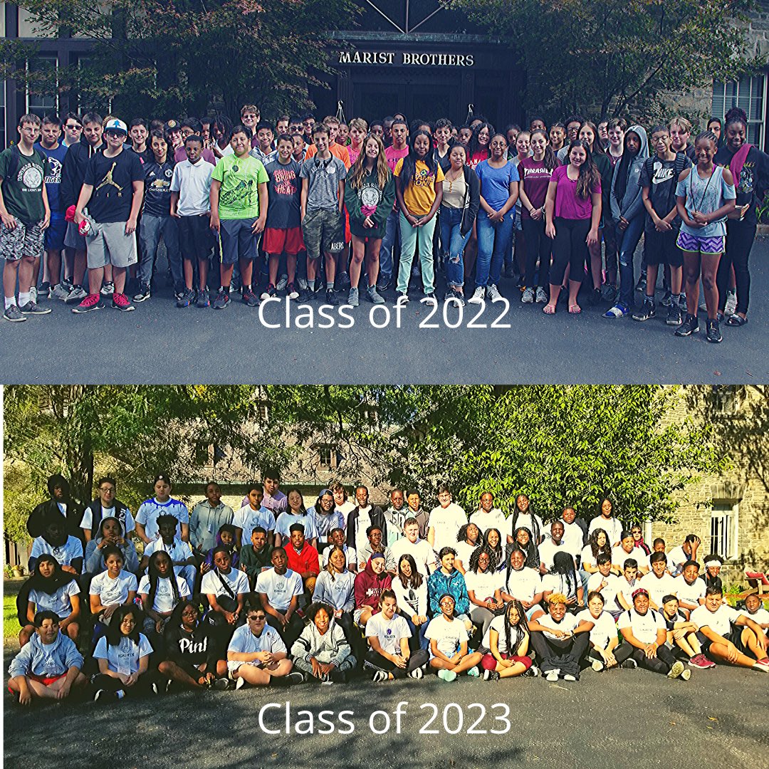 RoselleCatholic's tweet photo. THROWBACK THURSDAYโผ๏ธPictured are the Freshman Esopus groups for all our current students.๐ธ Share your favorite Esopus retreat memory or tag your lifetime friend you first met at Freshman Esopus. #TBT #RCLions #Marist https://t.co/hk8ZKKwn7h