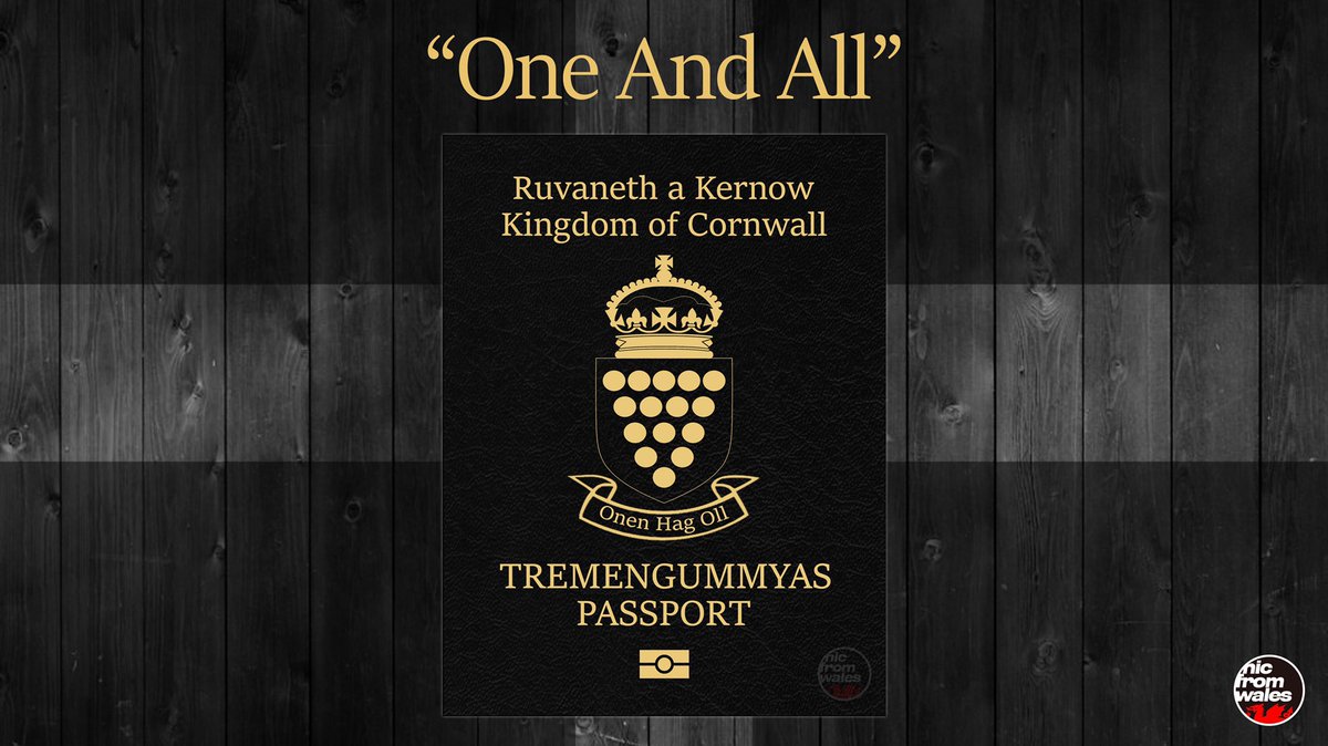 nicfromwales's tweet photo. After posting mock-ups of future passports for Wales, Scotland and England yesterday, I was (rightly) asked by many why I’d not made one for our Celtic cousins in #Kernow/Cornwall. 

So here’s my attempt. https://t.co/XJ8pozwxTa