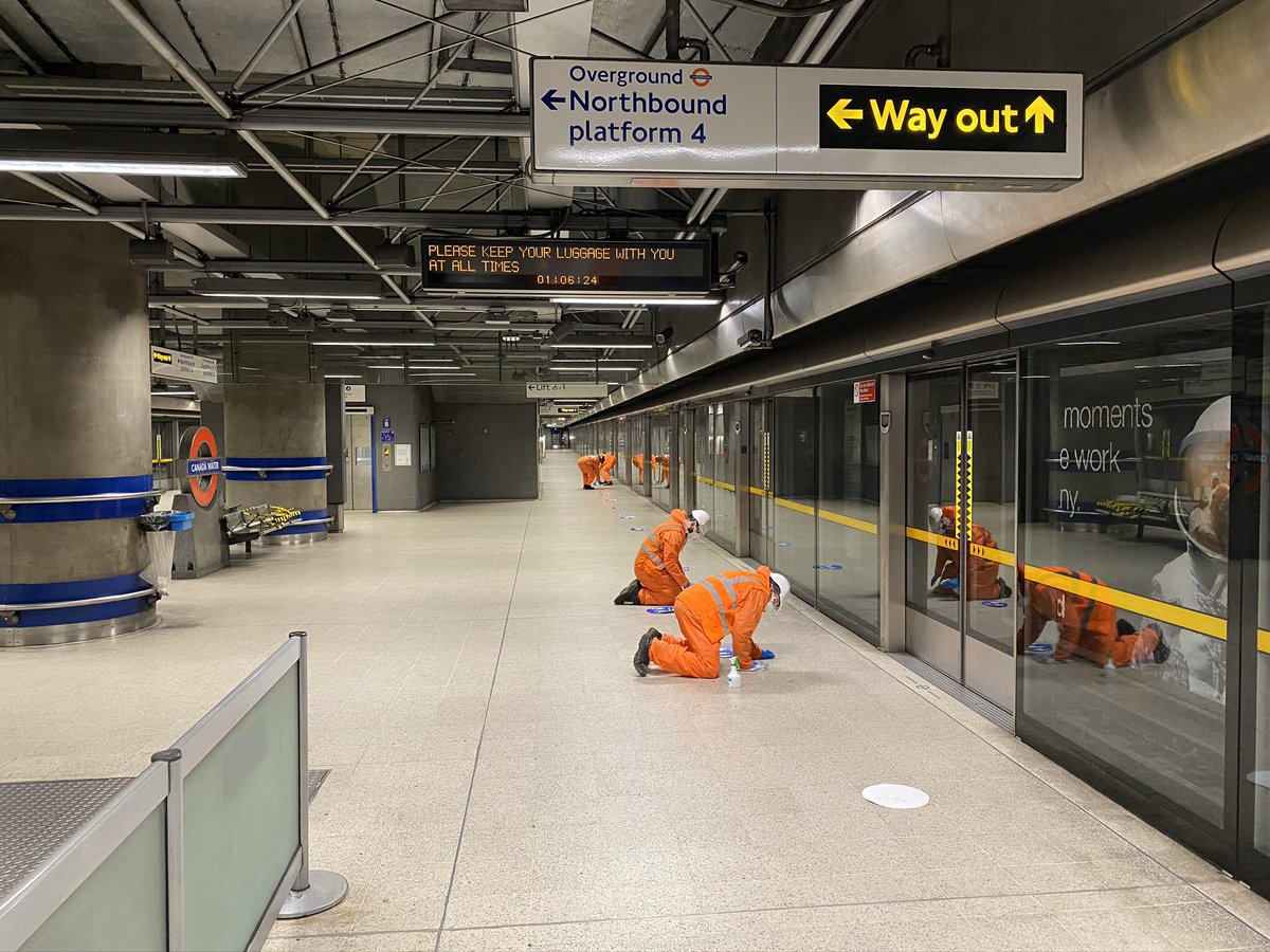 There are the men I work with putting two meter stickers down on the under ground and thanks to you all