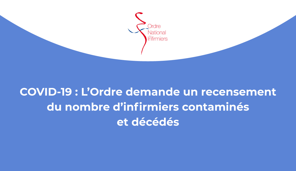 [#COVIDー19] <a href="/OrdreInfirmiers/">Ordre National des Infirmiers</a> demande un recensement des #infirmiers contaminés et décédés. Il a solennellement demandé à <a href="/EmmanuelMacron/">Emmanuel Macron</a> d’accorder aux enfants des infirmiers décédés du Covid19 le statut de pupilles de la Nation #SoutienAuxSoignants
🗞️ordre-infirmiers.fr/actualites-pre…