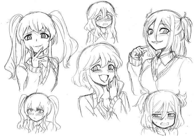 唐突にヤンデレ描きたくなってキャラデザ模索中 