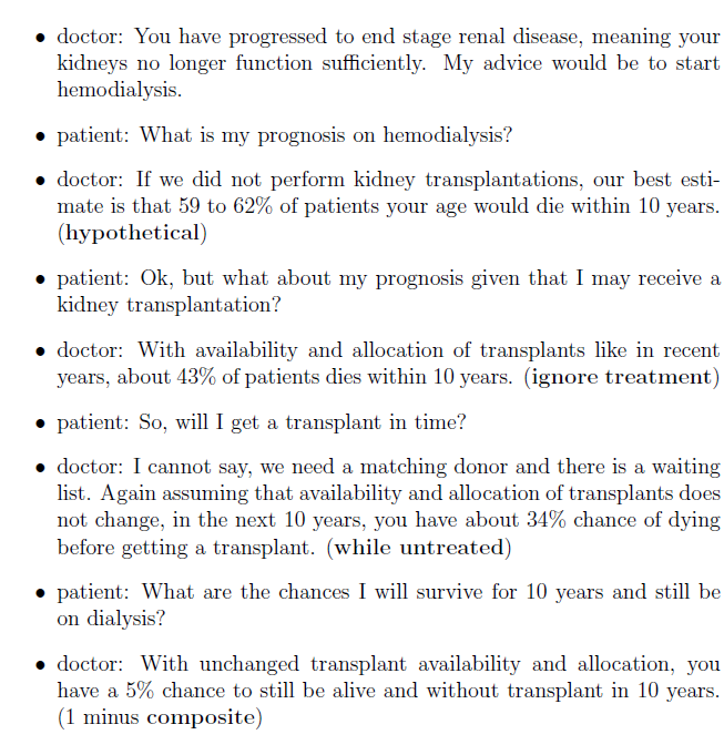 Here's the hypothetical conversation between doctor and patient that explains the different predictimands. IMO this demonstrates nicely how each predictimand is of interest.