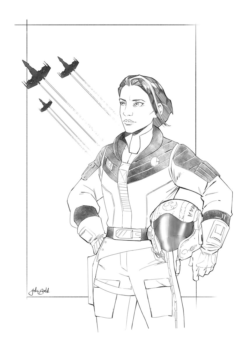 AD_Strider's tweet photo. I was lucky enough to be able to get this #VenisaDoza piece done by the great @JR_Bartok! It’s wonderful. I love that we have such amazing creators in the #StarWars community that can highlight these great characters. Thanks again, Jake! 🍻 @starwars https://t.co/8uiVHT9xyS