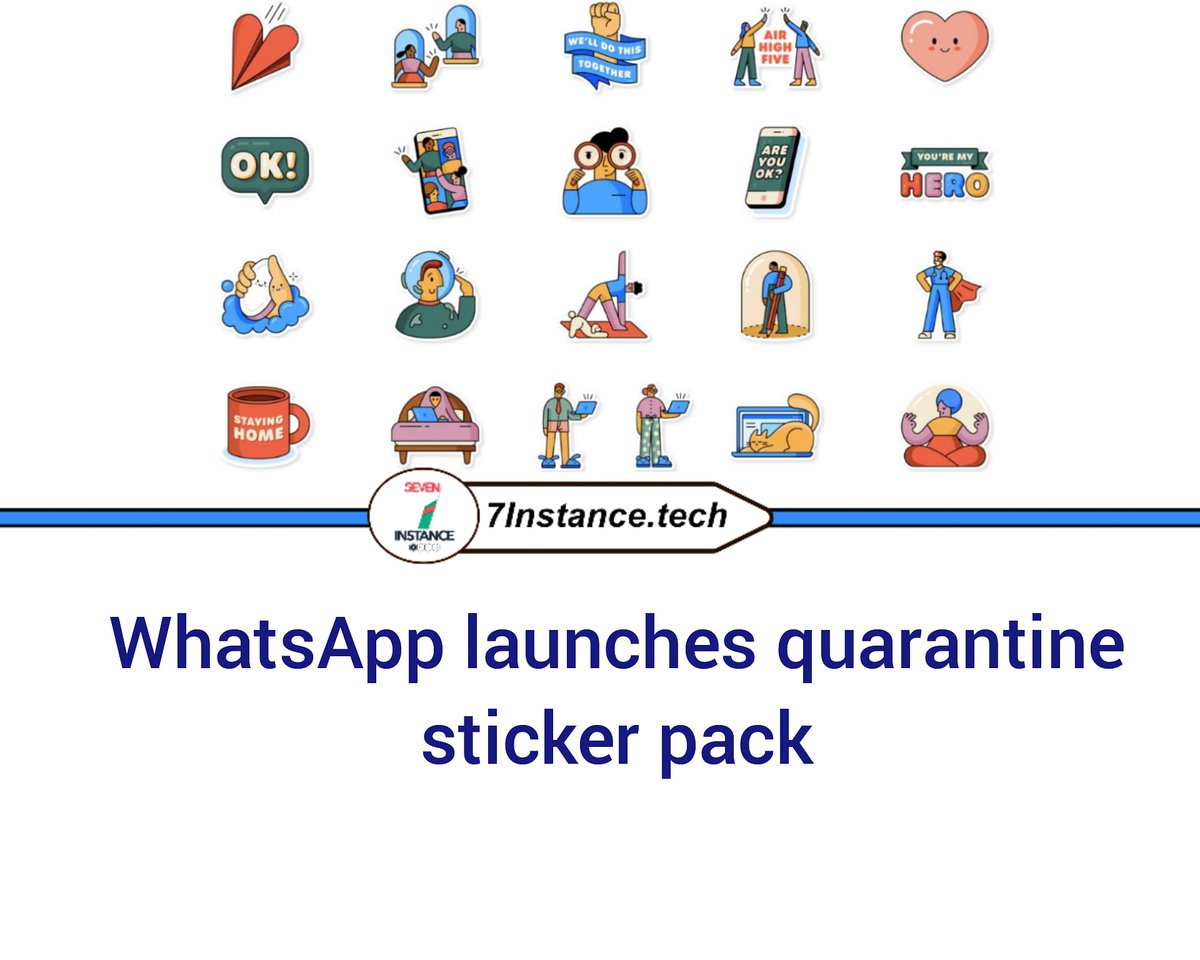 7instance's tweet photo. WhatsApp has launched a series of stickers with the theme of “Together at Home”

#whatsapp #lockdownindia #lockdown #coronaeffect #coronamemes #corona #updates #systemengineer #modelupdates #socialdistancing2020 #socialmediamarketing https://t.co/54VfDR58rV