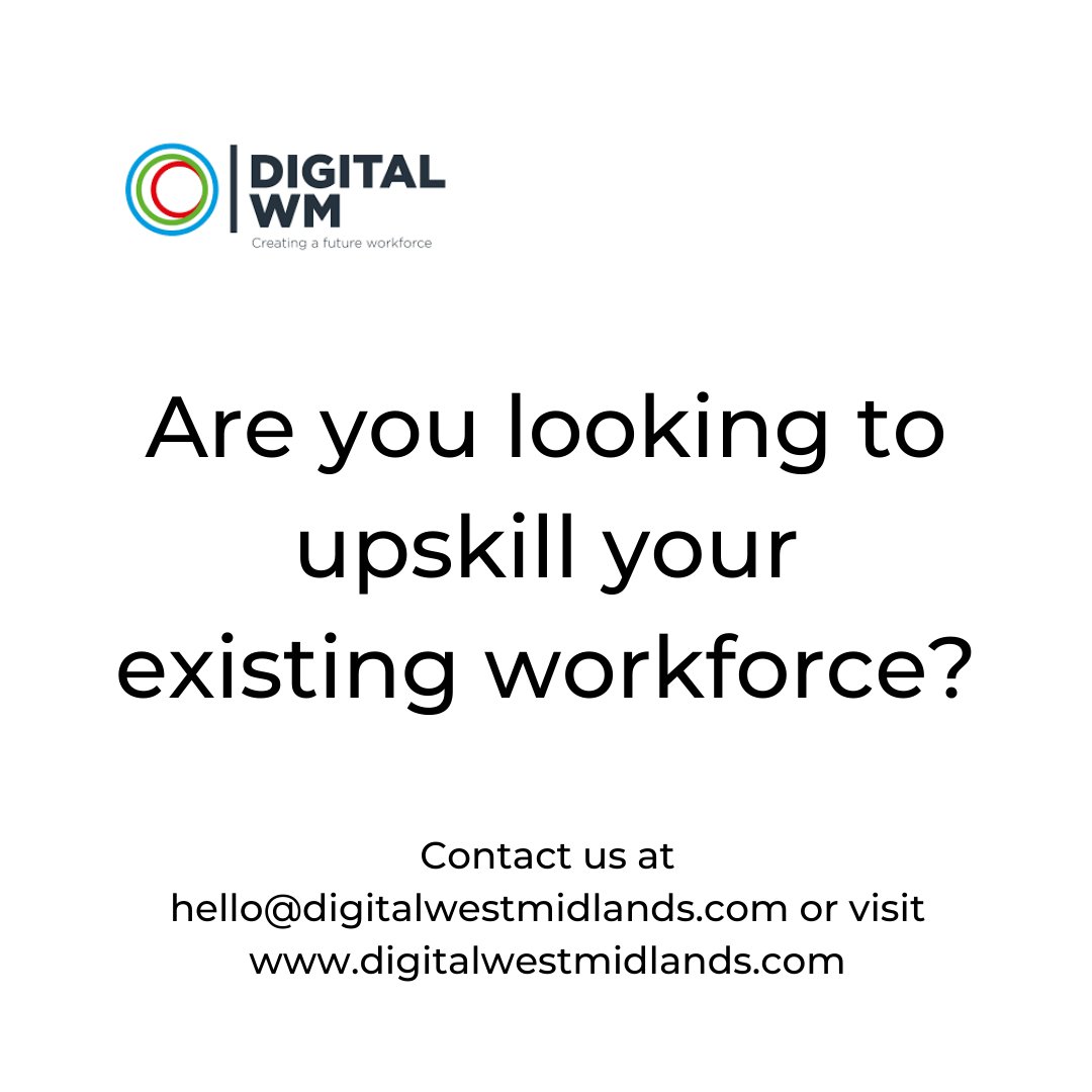 Debbies64's tweet image. Have you considered upskilling your existing workforce as part of your business post Covid-19 strategic planning?

@DigitalWestMids can provide information on Digital &amp;amp; IT apprenticeships, upskilling and short courses.