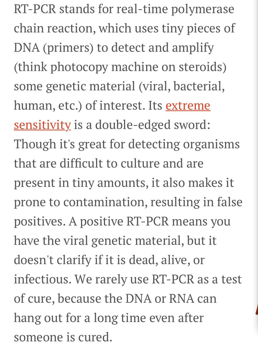 LAST NA: a molecular biology quibble here. Yes, qPCR is sensitive, but that DOESN’T make it prone to false positives. THATS WHY YOU HAVE TAQMAN PROBES TO INCREASE SENSITIVITY. This is a basic mol bio lesson, no? Taqman qPCR assays are highly specific.