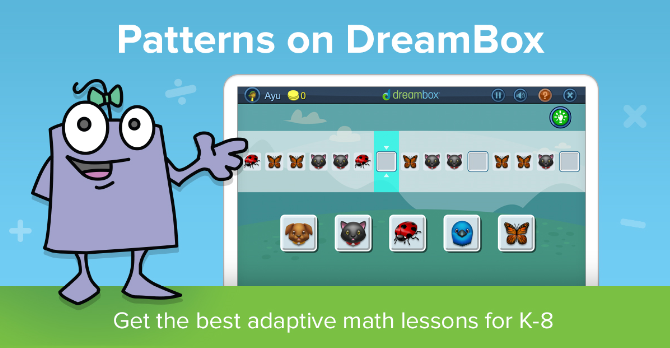 With these NEW lessons, students can complete and extend patterns of shapes, colors, lists, and more. dreambox.com/newlessons
