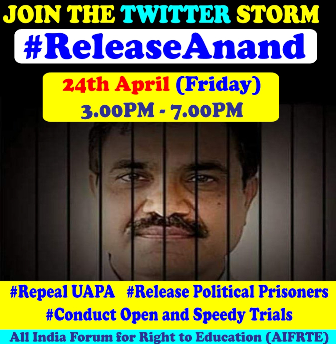 Lokesh_1981's tweet photo. #RepealUAPA 
#releaseanandteltumbde  
#releasepoliticalprisoners https://t.co/3kHKuGTqth