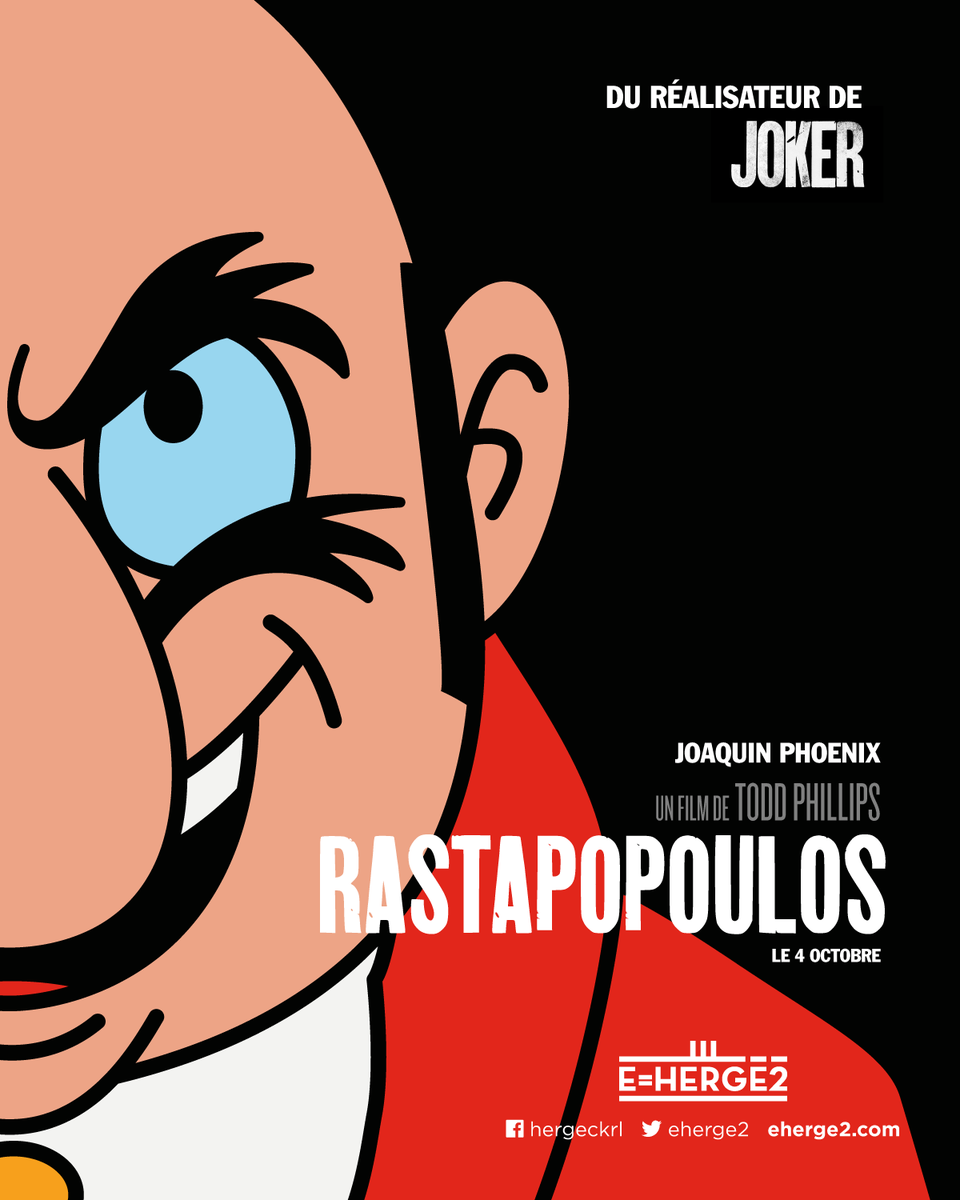 eherge2's tweet image. Après Joker, un nouveau film lève le voile sur un des plus grands méchants de la bande dessinée.
#MatraqueMolle #Tintin #Joker #Rastapopoulos #BD
