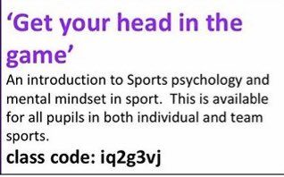 QueenswoodSport's tweet photo. Don’t forget to check out our co-curricular programme! Tomorrow we are looking at ‘The importance of failure’. Available on google classroom from 8am! @QueenswoodSch @ThisGirlCanUK @BelievePHQ 🏏🏸🏓🎾🏐⚽️🏑⛳️⛹️‍♀️🏌️‍♀️🏊‍♀️🧗🏾‍♀️ https://t.co/iZ2WUiPaAj