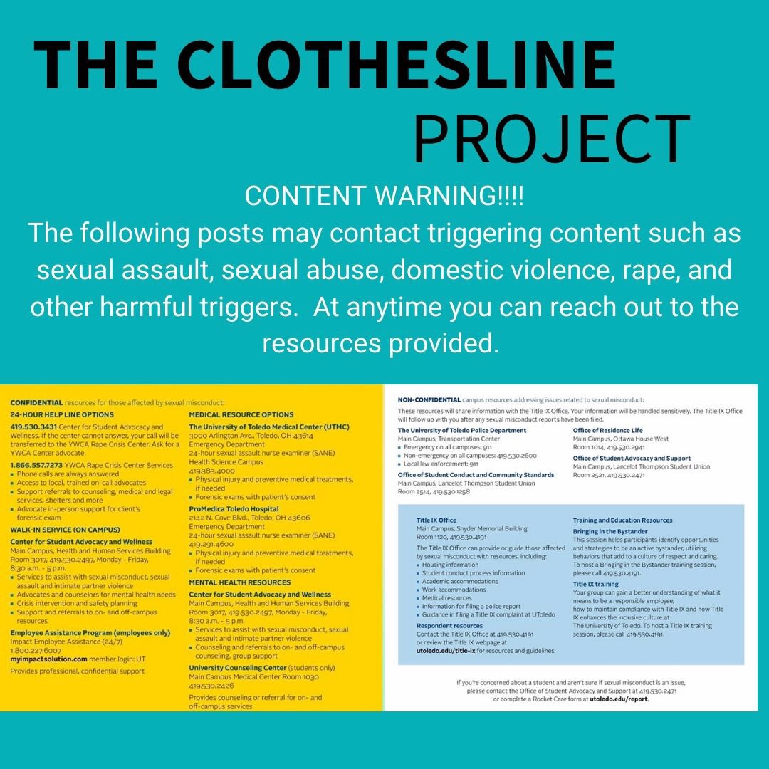 UTCSAW's tweet photo. Every hour on the hour, we will be posting a virtual #clotheslineproject for #SAAM2020 to honor those victims of violence. #eachtshirttellsastory #uttogether #webelievesurvivors #stoptheviolence https://t.co/uIcBHTpXyC