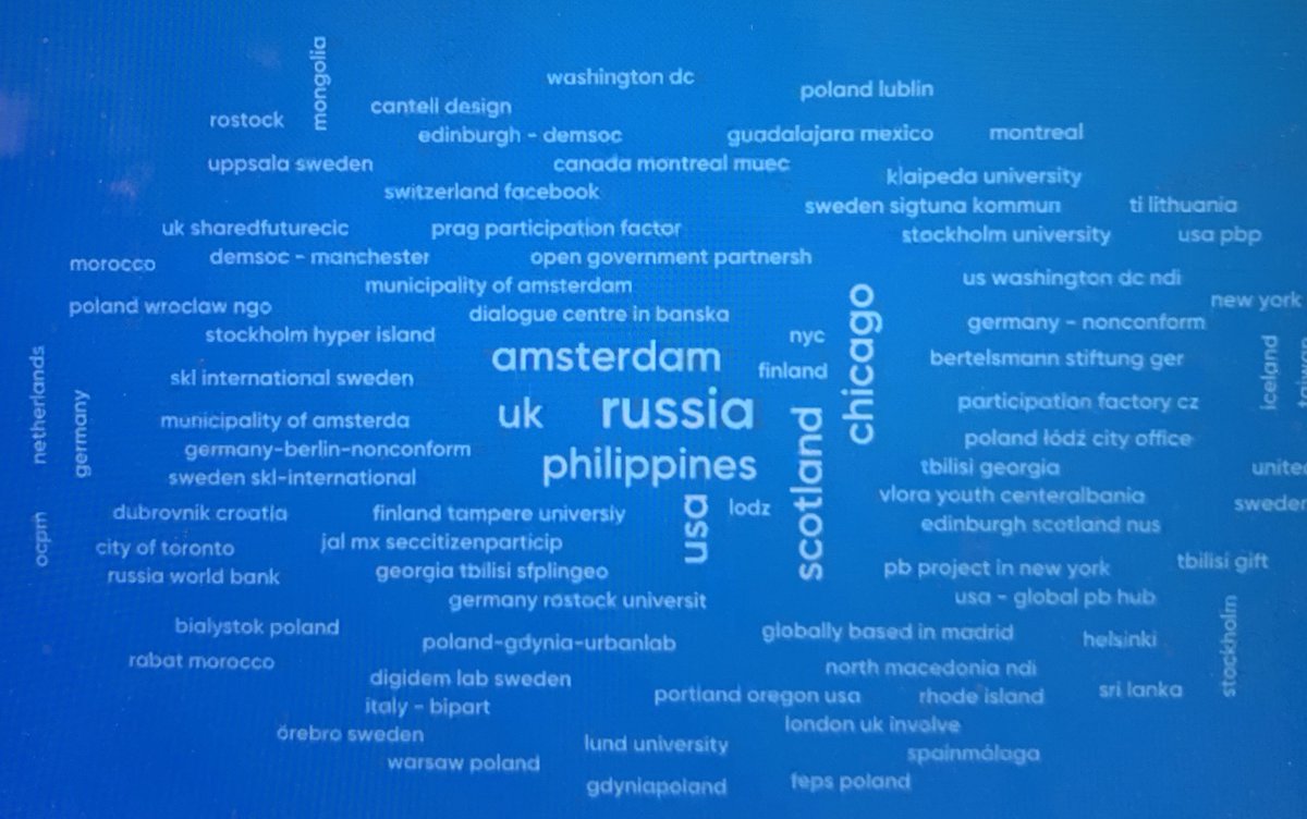 This is a global webinar with what looks like participants from every continent 3/  #CitizenParticipation  #DigitalDemocracy