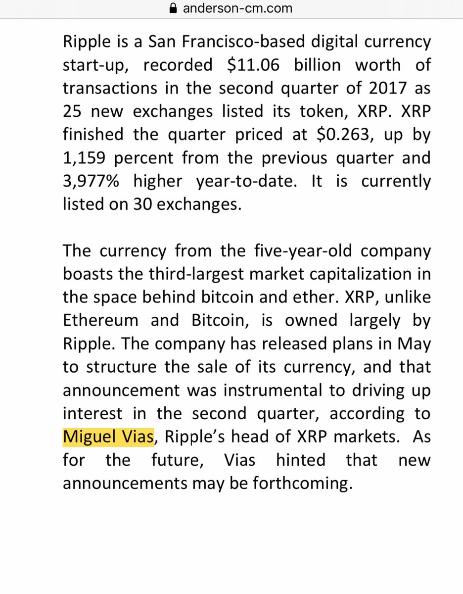 Miguel Vias, Ripple’s head of XRP markets, hinted that new ANNOUNCEMENTS may be forthcoming.