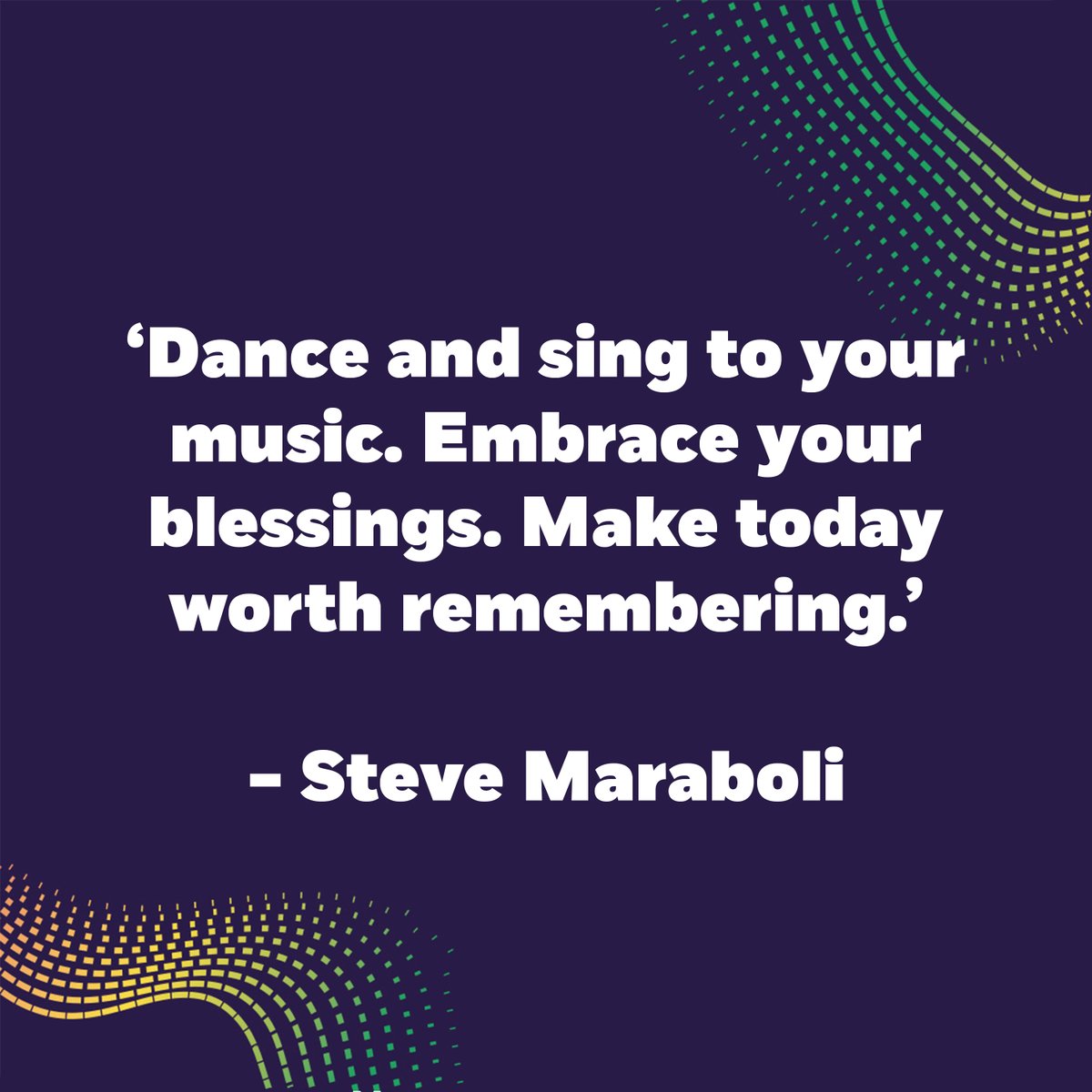 ‘Dance and sing to your music. Embrace your blessings. Make today worth remembering.’ - Steve Maraboli ☀️ 🤗 💃 🕺🏽🌴🧘‍♀️🎧
Anything, big or small, can count towards making today memorable.
#stayhome #KeepDANSing