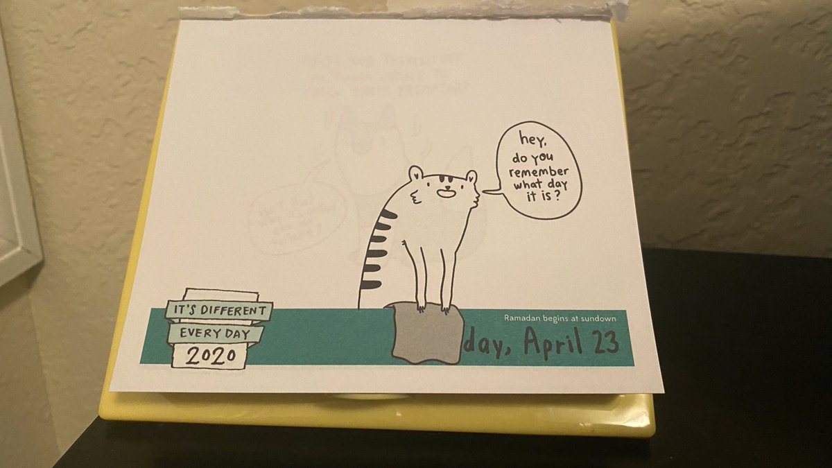 Courtney_Guth's tweet photo. My desk calendar got a little too real today. #ItsDifferentEveryDay https://t.co/nFbf6JZHq9