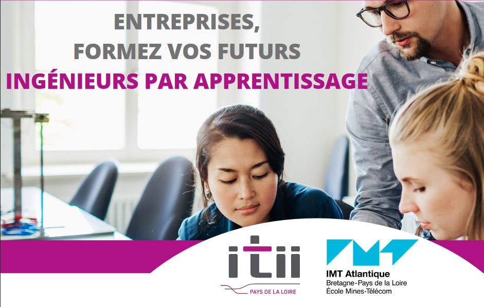 IMTAtlantique's tweet photo. Entreprises, l' #ITII Pays de la Loire s'organise pour faciliter le recrutement des apprentis déjà sélectionnés par l'École 
et propose un job dating virtuel @SeeKube les 18, 19 et 20 mai 
https://t.co/ryNNRhzptv https://t.co/ghe1Ai7APX