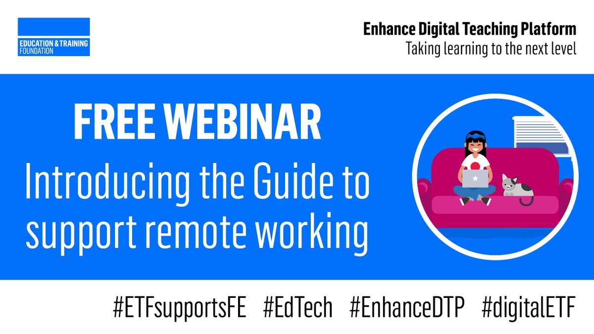 E_T_Foundation's tweet photo. You can now get a handy introduction to our βGuide to EdTech and Essential Digital Skills training to support remote workingβ through a free webinar with Bob Powell and Geoff Rebbeck at 4pm on 29 April. Reserve your place here: https://t.co/Z7A1veuKWd #ETFsupportsFE https://t.co/aebyC1eaXC