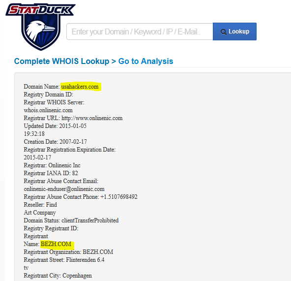 TWIST!  http://Usahackers.com  is registered by, wait for it... Bezh! http://www.statduck.com/whois/usahackers.com