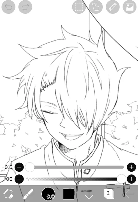 久しぶりにレイ描いたけど今までで1番綺麗な顔描けたと思うし、背景が今までで1番綺麗に線画してる 