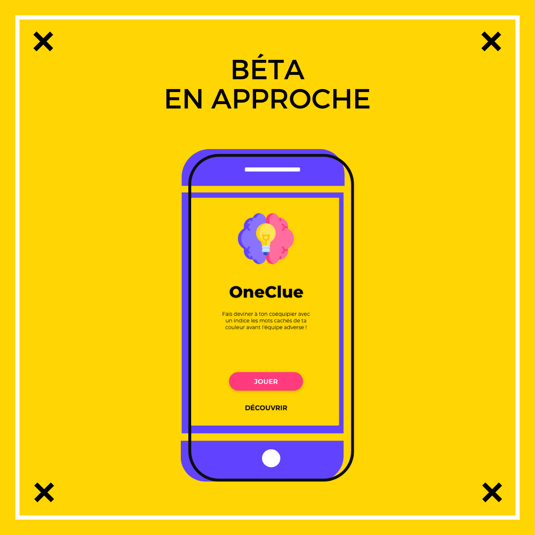 OwlieHQ's tweet photo. #OneClue🧐 Plus que quelques jours avant de pouvoir profiter de la béta publique. Teasing d'un premier écran du jeu mobile sous iOS &amp; Android.
On a hâte de commencer à générer des mots aléatoires à faire deviner à son coéquipier !
#beta #mobilegame #mobileapp https://t.co/4iJb4DNqli