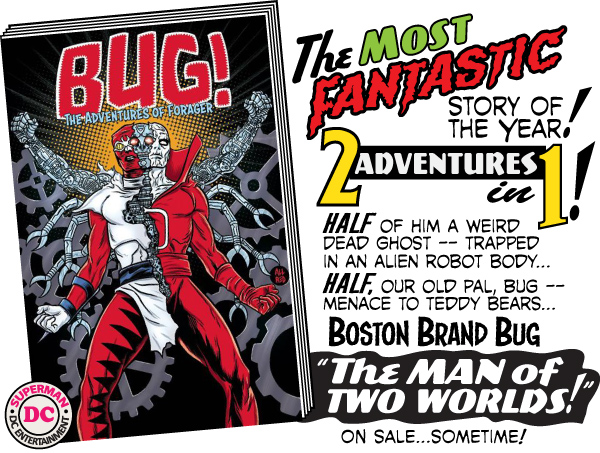 lee_allred's tweet photo. Had to squish the LOSERS and Kirby's WWII heroes into a one issue (#2). The Guardian got cut out entirely. Also had to smoosh MANHUNTER and DEADMAN into a single issue (#4). This added to the already breakneck pace of the books.
#TwoTwoTwoMintsInOne 
#BugTheAdventuresOfForager https://t.co/nIVkdecsta