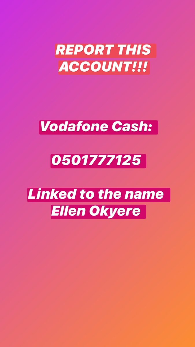 They operate using 4 different numbers (that’s what I’ve found so far). They are linked to the names Jessica Brefo, Selassie Newman, Ellen Okyere and Black Gold Enterprise. Please report these accounts to  @VodafoneGhana  @airteltigoghana  @AskAirtelTigogh