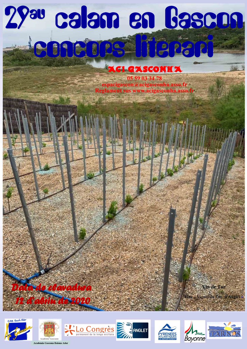 AciGasconha's tweet photo. CALAM EN GASCON 2020
Concours littéraire en gascon
REPORT date REMISE ŒUVRES
31 Août 2020
Pour tout renseignement sur le règlement du concours littéraire, consulter notre site : https://t.co/ptm0vsssyl

A vos plumes ! https://t.co/5EGUCGreCC