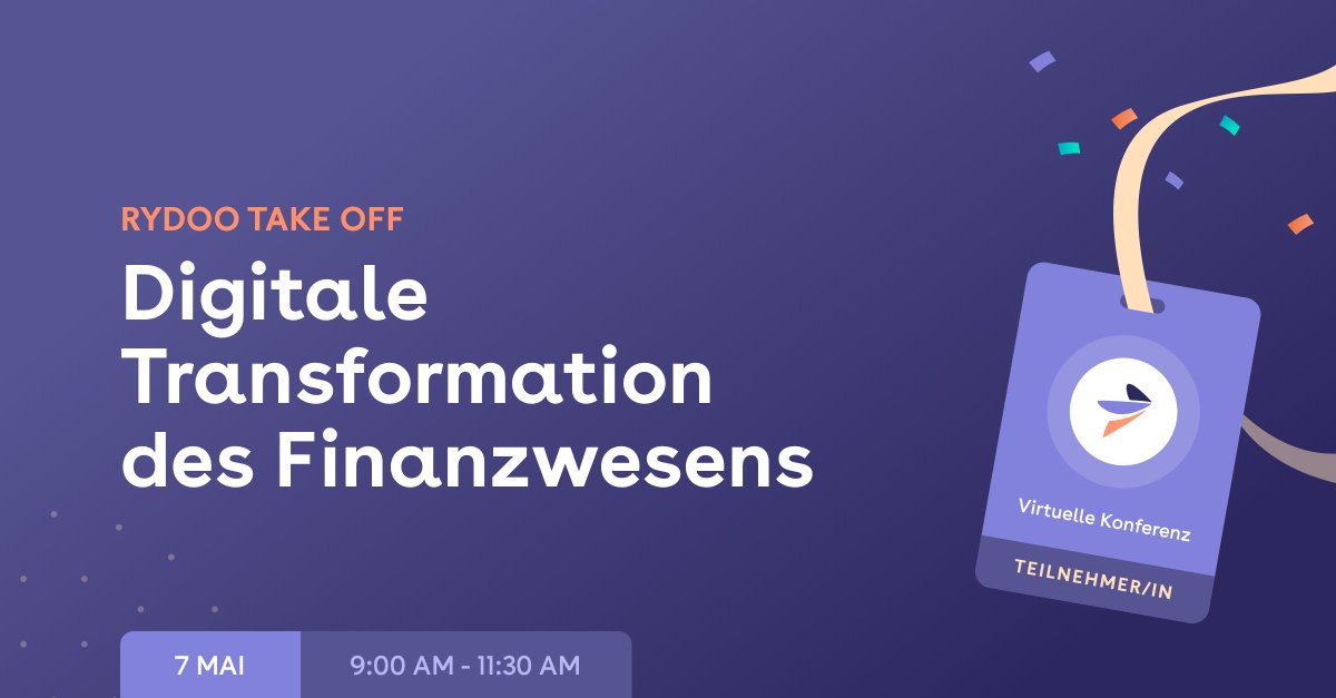 Jetzt für unser virtuelles Event anmelden 🚀
Finden Sie heraus, wie sich Ihr Unternehmen an die digitale Transformation anpassen kann und welche Auswirkungen die Modernisierung auf Ihr Finanzteam hat. Sichern Sie sich Ihren Platz: hubs.ly/H0pL9Jw0

#rydootakeoff