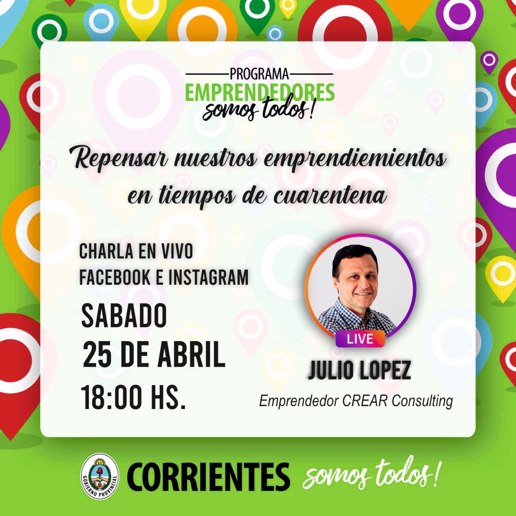 CtesEmprende's tweet photo. Les ofrecemos formar parte de una convocatoria que consistirá en charlas en VIVO por Facebook e Instagram, con el objetivo de acompañarlos con asesoramiento técnico para adaptar sus emprendimientos a los tiempos que estamos viviendo, reconceptualizando el modelo de negocio. https://t.co/R6efrZdPSE