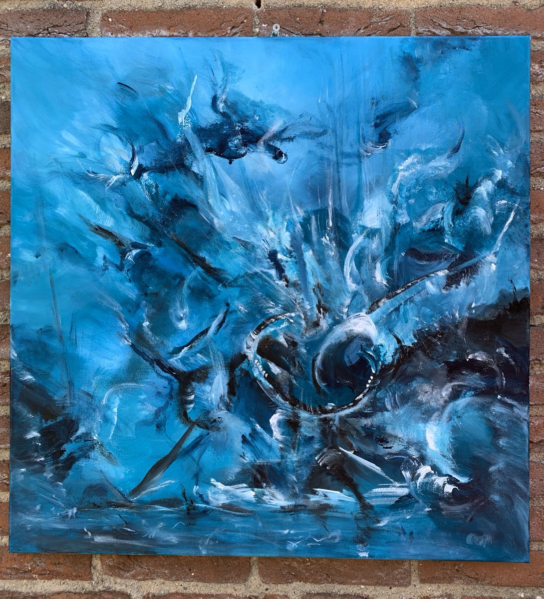 Acrylic abstract painting 🖼.
70x70cm .
I used four different blue paint 🎨 and black for this work , hope you like it 😊🖼❤️

#abstractart #artwork #artoftheday #dailyart #artist #artforyourhome #artforyourwalls #artforsale #virtualartshow 
motuncay.com