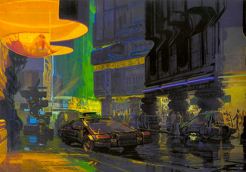 The futurist musings of the, aforementioned, late great Syd Mead. Look at those colours.