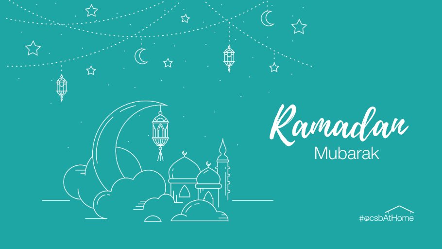 We wish a peaceful and healthy #Ramadan to all #ocsb students and families who are observing this holy month in our community. #ocsbAtHome #ocsbBeCommunity #ramadankareem