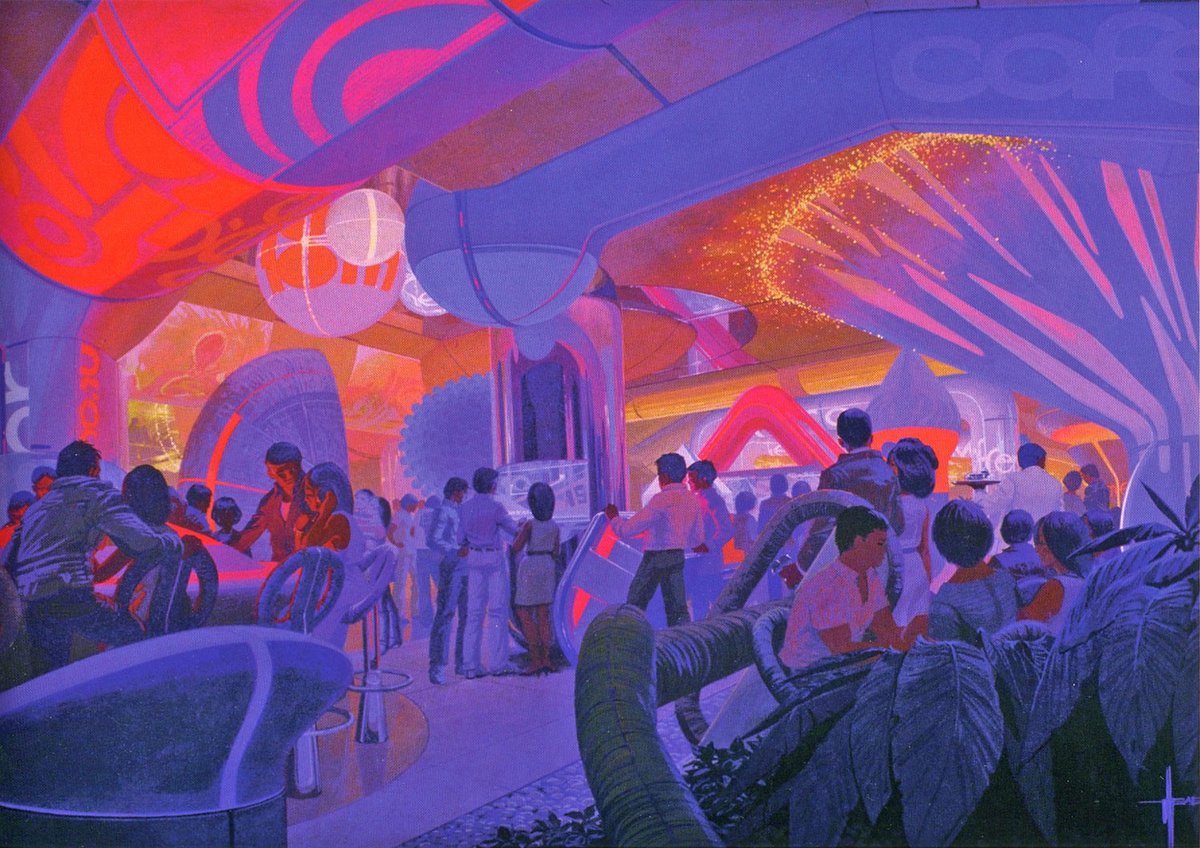 The futurist musings of the, aforementioned, late great Syd Mead. Look at those colours.