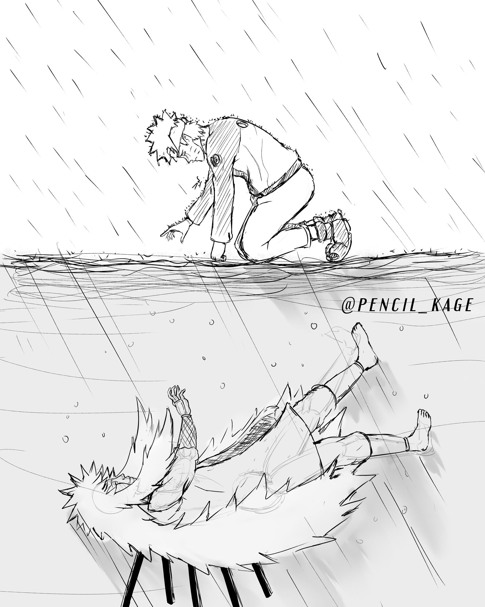 How to draw naruto and Jiraiya, Anime Drawing