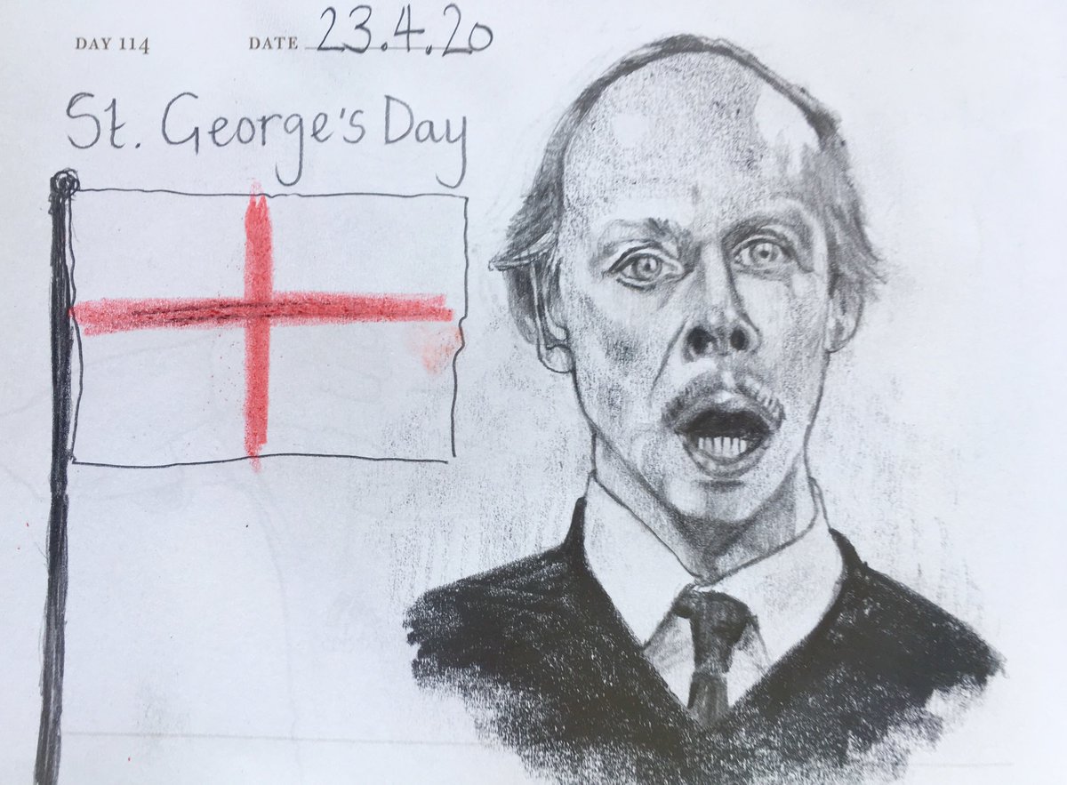Venster67's tweet photo. One Sketch A Day 23.4.20
‘St George’s Day’
#stgeorgesday #stgeorge #georgeroper #georgeandmildred #70ssitcom #onesketchaday #visualdiary #illustration #art #helpourheroes #bekind https://t.co/YNyzixzxHk