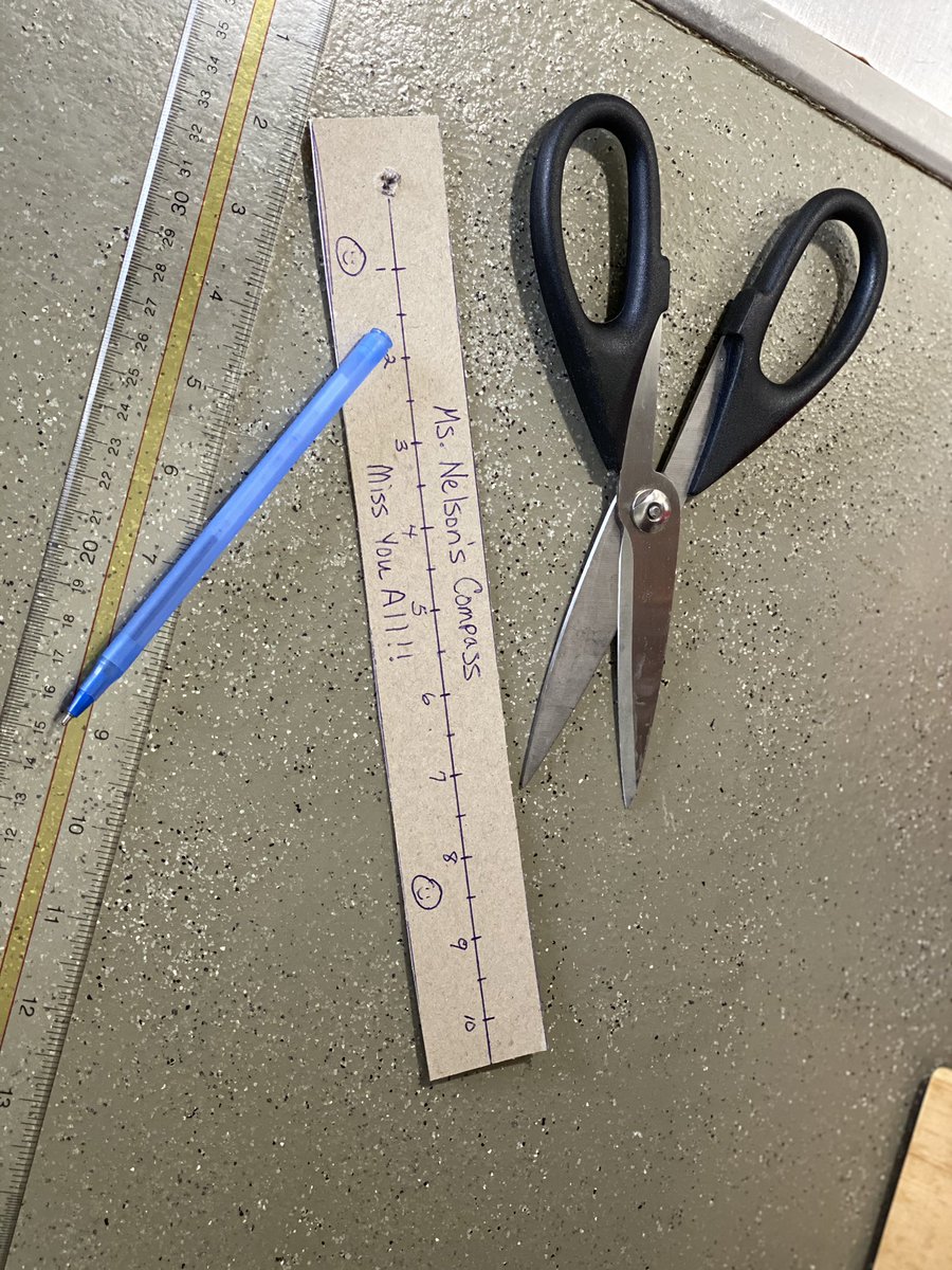 cjnelson1313's tweet photo. When your Geometry students don’t have a compass at home. #dontstopdoingmath #noexcuses @MountMarkhamCSD https://t.co/xk6x6Igpia