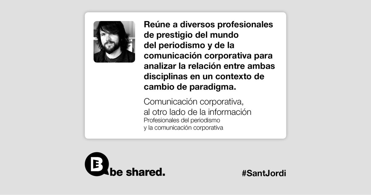 hectorpuerta84's tweet photo. Mi recomendación para este #SantJordi2020 es 'Comunicación coprorativa, al otro lado de la información', editado por Evoca. 

Aquí tenéis más recomendaciones del equipo de @beshared_es: 

https://t.co/ubvi5JZKyF

Feliç diada a tothom!🌹🐉📘 https://t.co/W3Hg9xdbb6