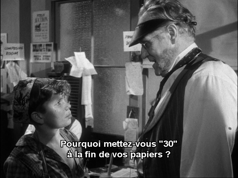 Le + beau clin d'oeil se situe d'ailleurs dans le mystérieux titre VO du dernier épisode : "30".Fuller en donne la signification dans son chef d'oeuvre PARK ROW, sur les débuts du journalisme US, où il remplaçait le rituel THE END par un vibrant THIRTYSimon sait d'où il vient.